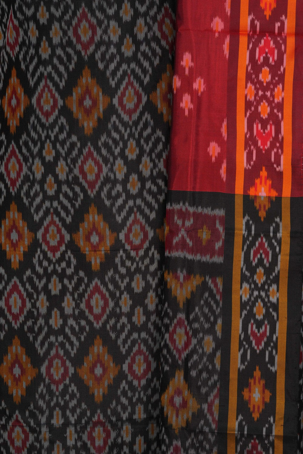 Image of Pochampally Ikat Unstitched Suit With Dupatta (3 Pcs Set)