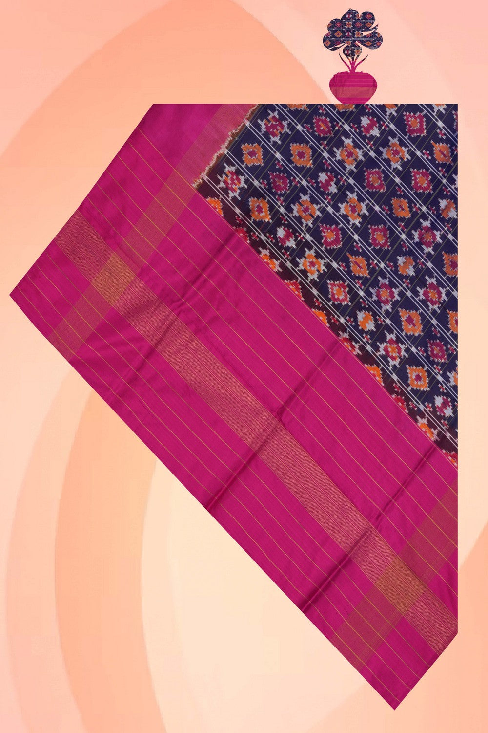 Image of Pochampally Ikat Silk Purple Dupatta