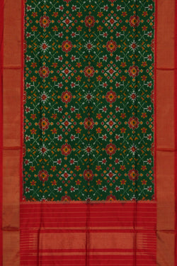 Image of Pochampally Ikat Silk Green Dupatta