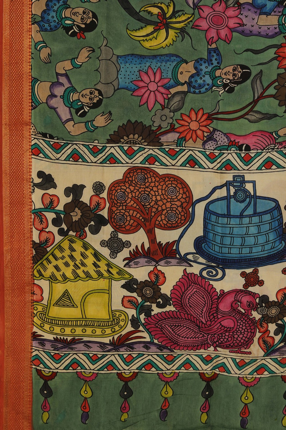 Image of Kalamkari Hand-Painted Dupatta