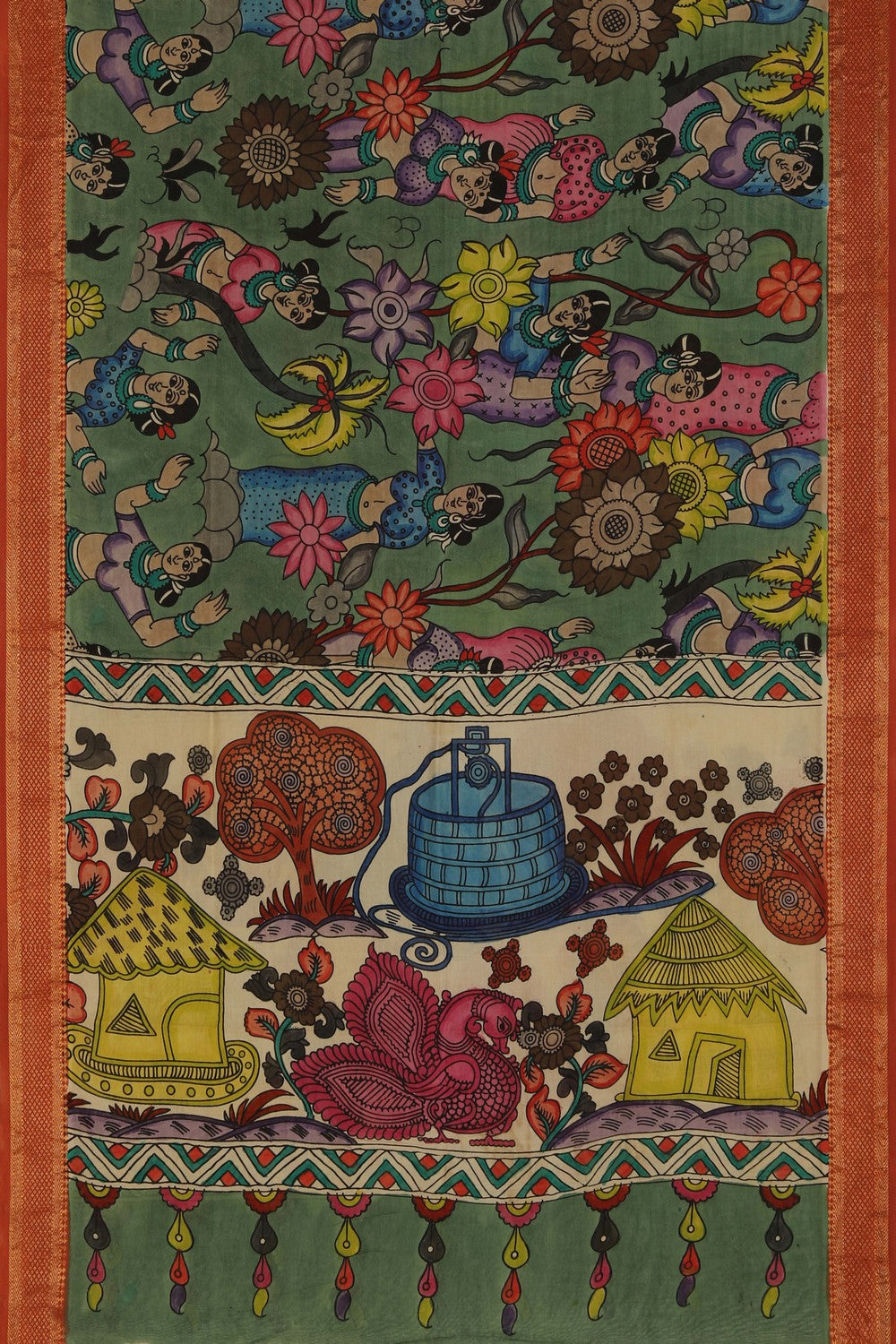 Image of Kalamkari Hand-Painted Dupatta