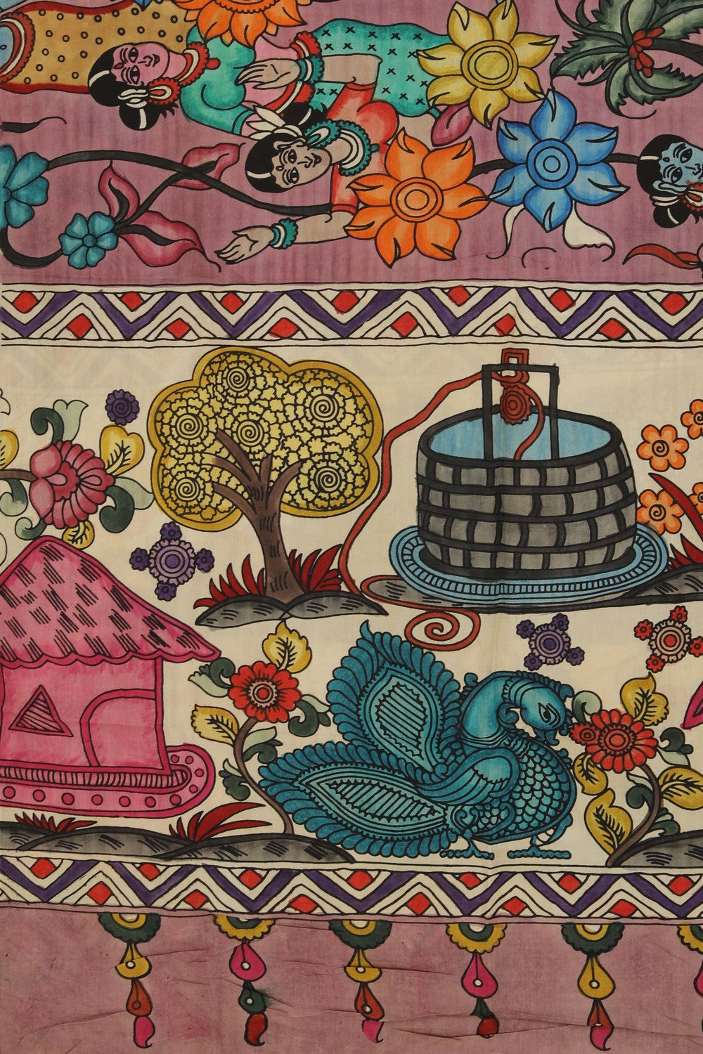 Kalamkari Hand-Painted Dupatta