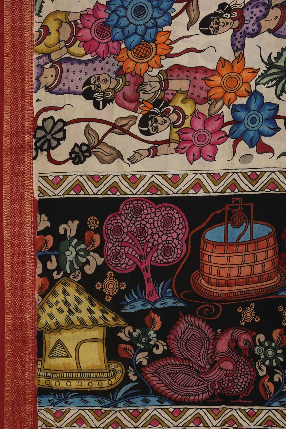 Image of Kalamkari Hand-Painted Dupatta