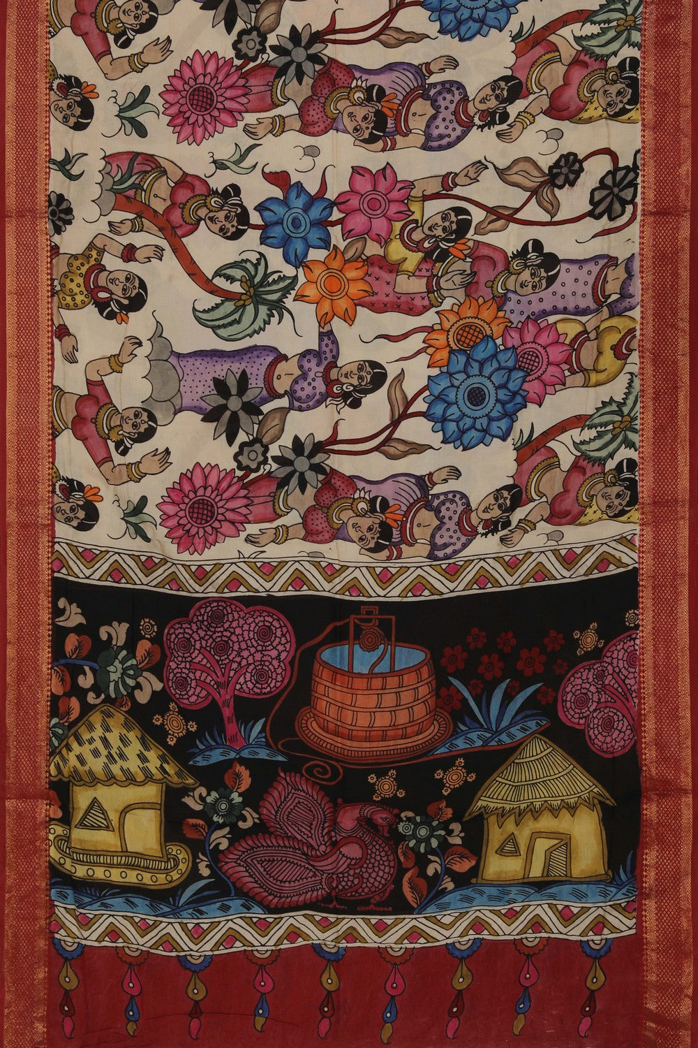 Image of Kalamkari Hand-Painted Dupatta
