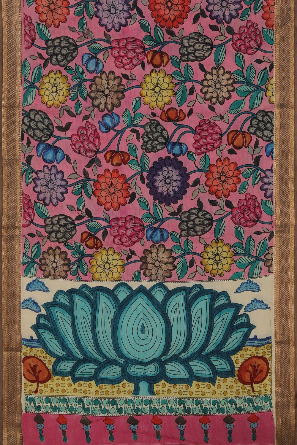Kalamkari Hand-Painted Dupatta