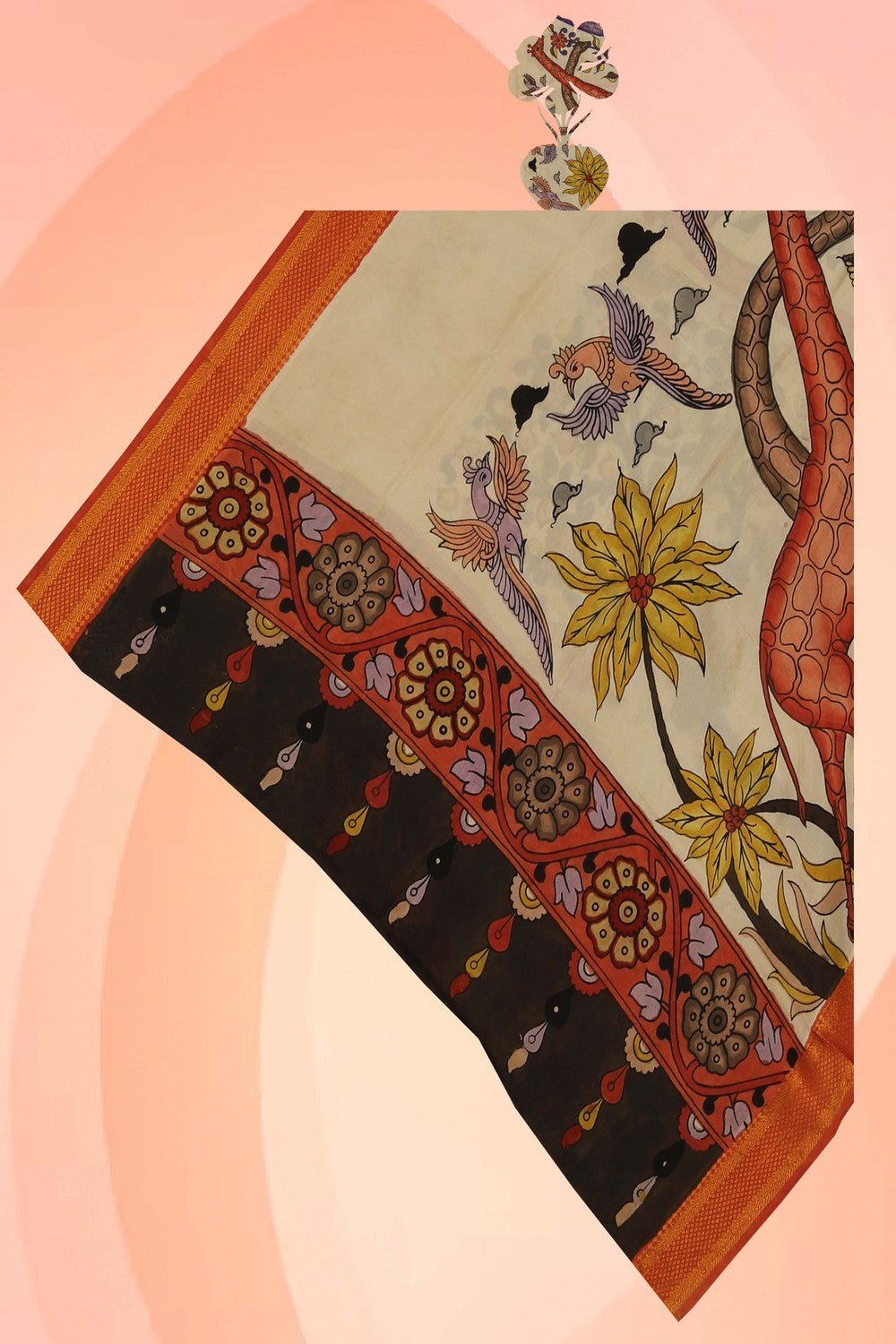 Kalamkari Hand-Painted Dupatta