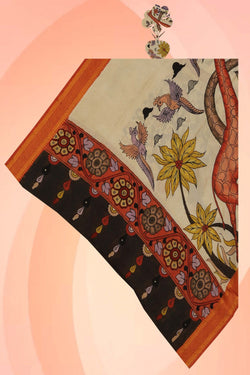 Image of Kalamkari Hand-Painted Dupatta
