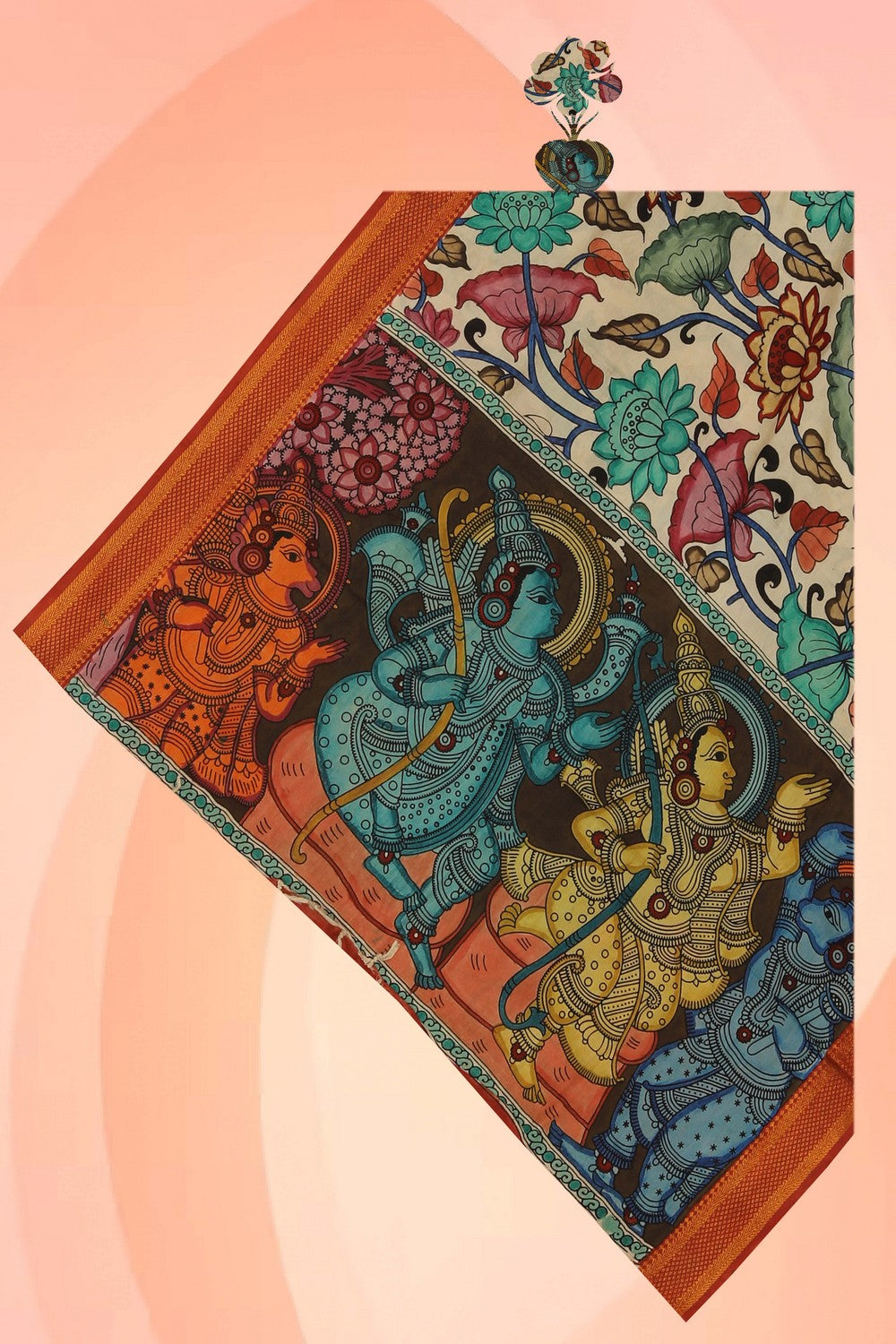 Kalamkari Hand-Painted Dupatta