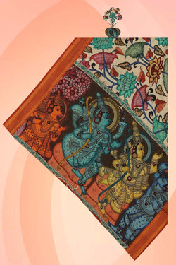 Image of Kalamkari Hand-Painted Dupatta
