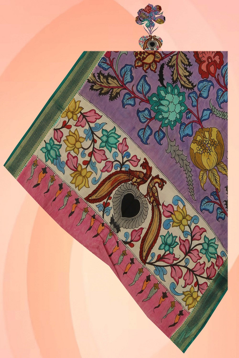 Image of Kalamkari Hand-Painted Dupatta