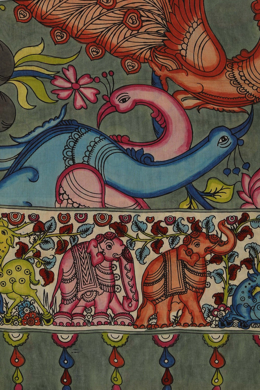 Image of Kalamkari Hand-Painted Dupatta