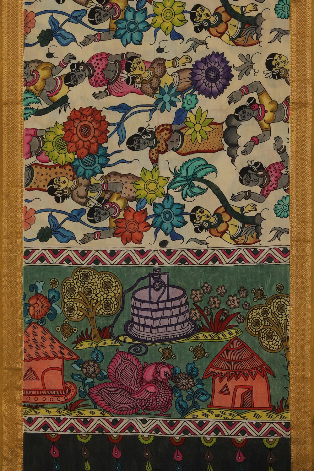 Kalamkari Hand-Painted Dupatta