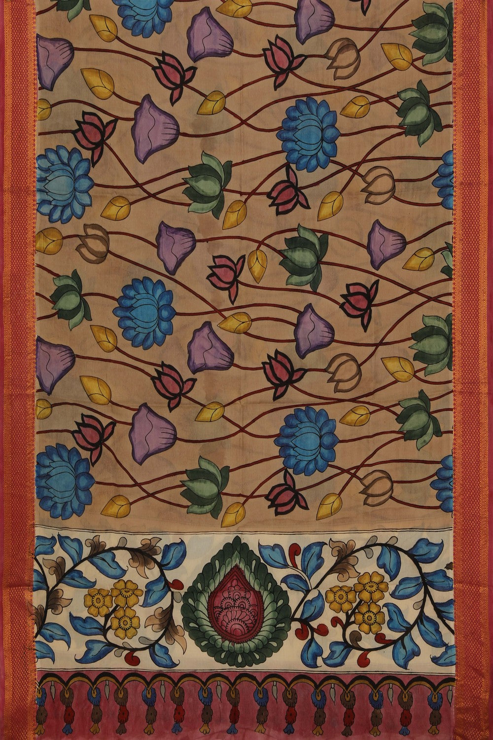 Image of Kalamkari Hand-Painted Dupatta