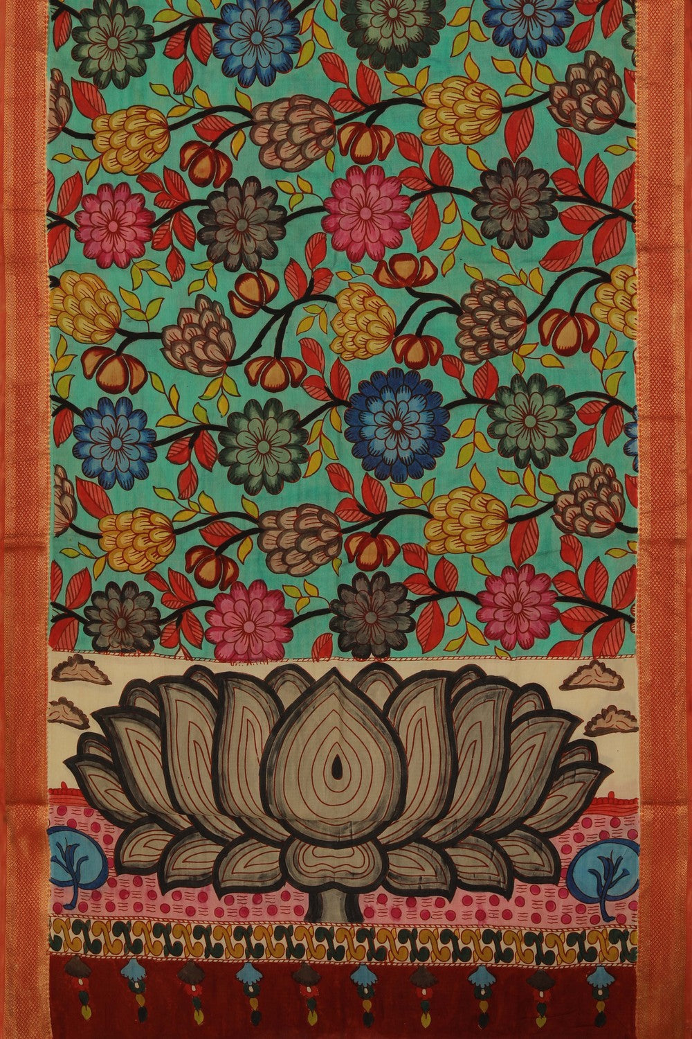 Image of Kalamkari Hand-Painted Dupatta