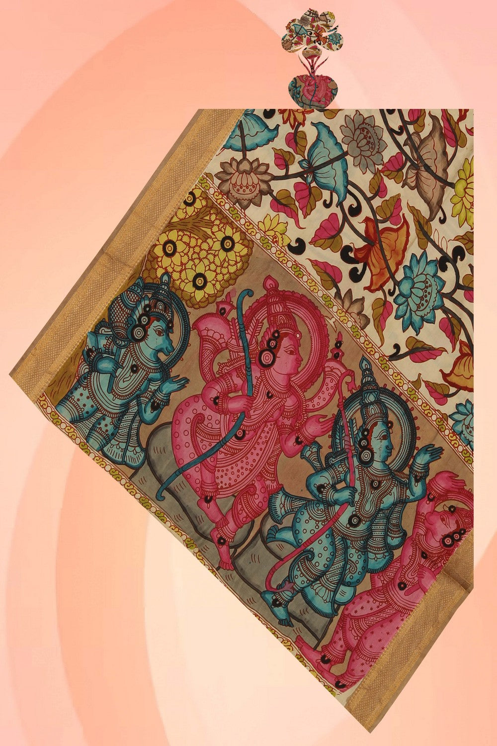Kalamkari Hand-Painted Dupatta