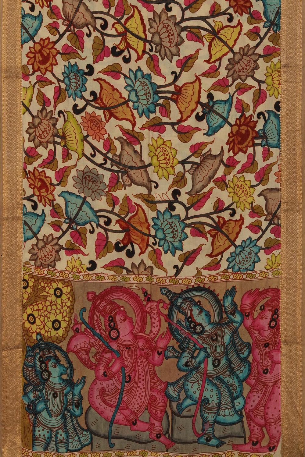 Kalamkari Hand-Painted Dupatta