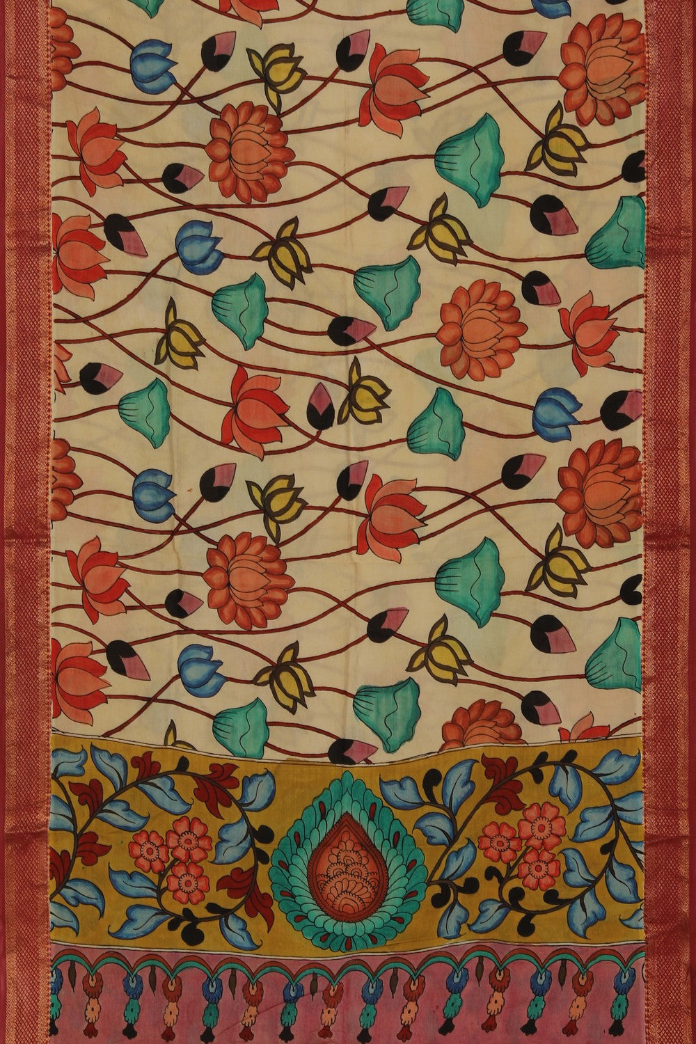 Image of Kalamkari Hand-Painted Dupatta