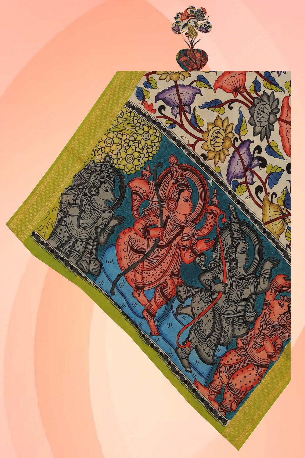 Image of Kalamkari Hand-Painted Dupatta