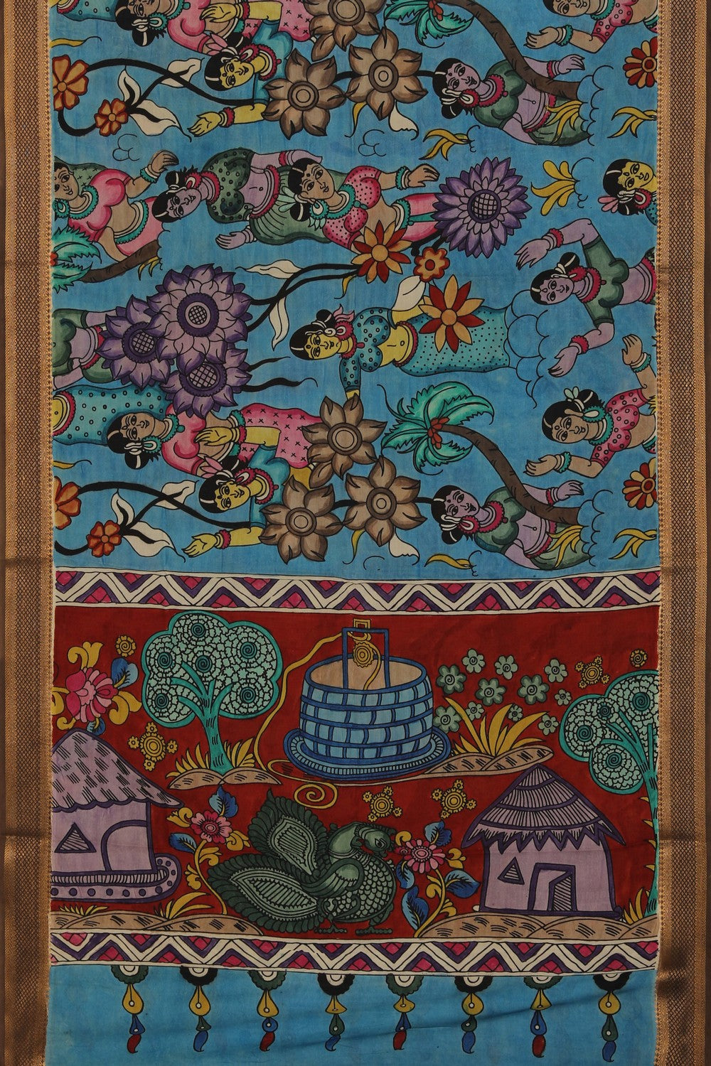 Kalamkari Hand-Painted Dupatta