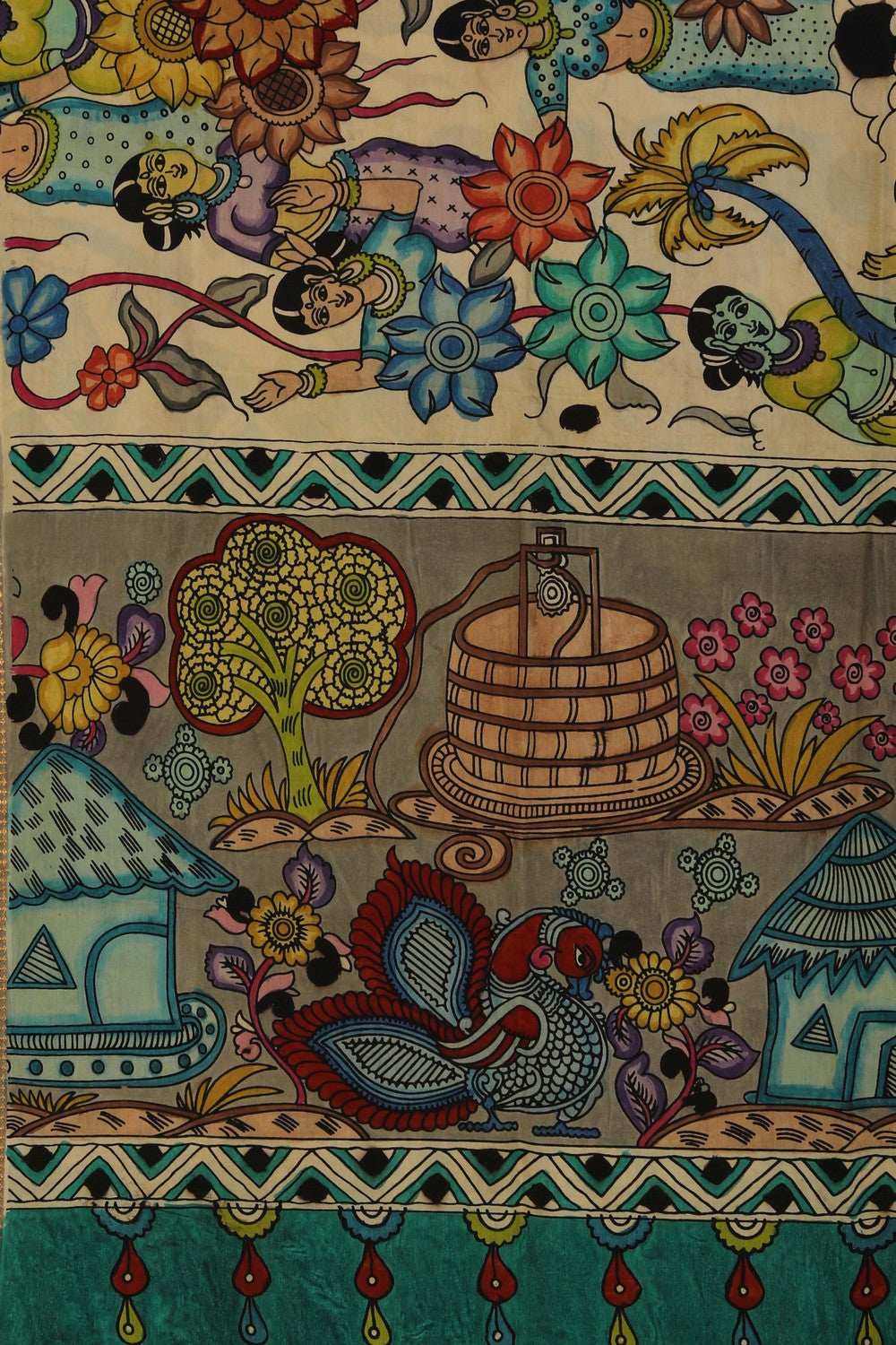 Kalamkari Hand-Painted Dupatta