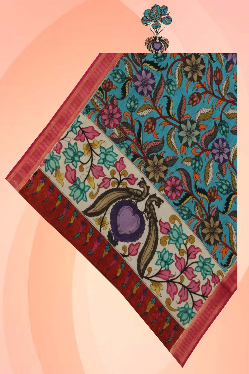Image of Kalamkari Hand-Painted Dupatta