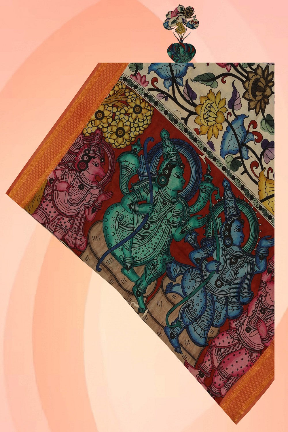 Kalamkari Hand-Painted Dupatta
