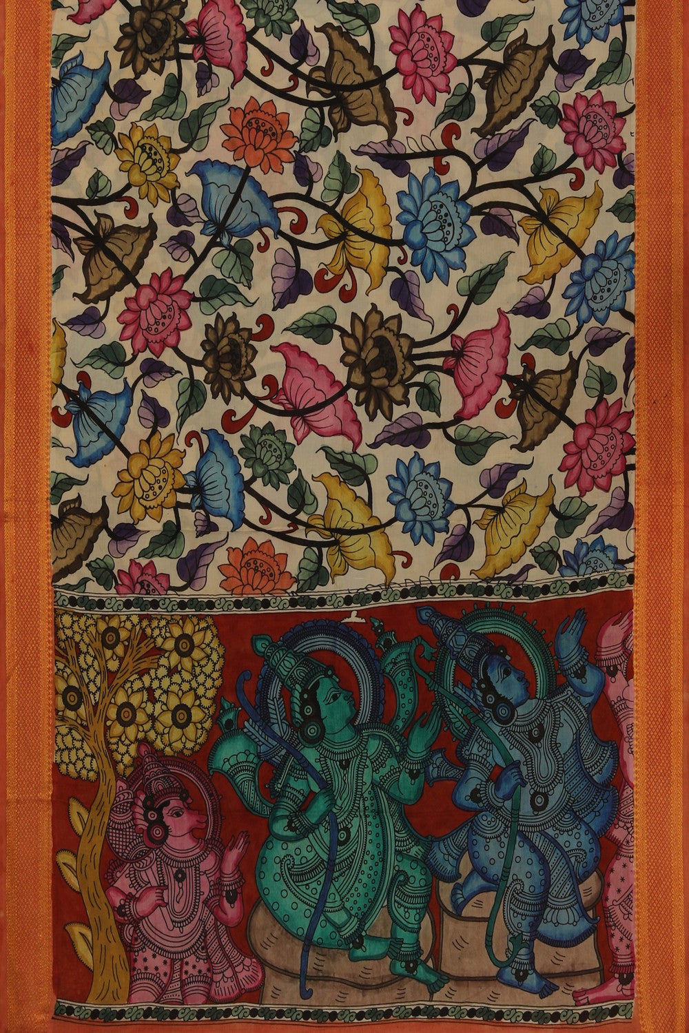 Kalamkari Hand-Painted Dupatta