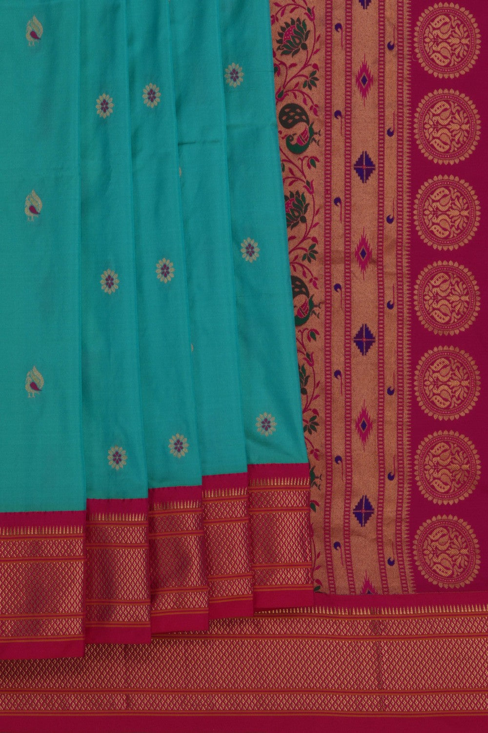 Image of Paithani Sea Green Saree