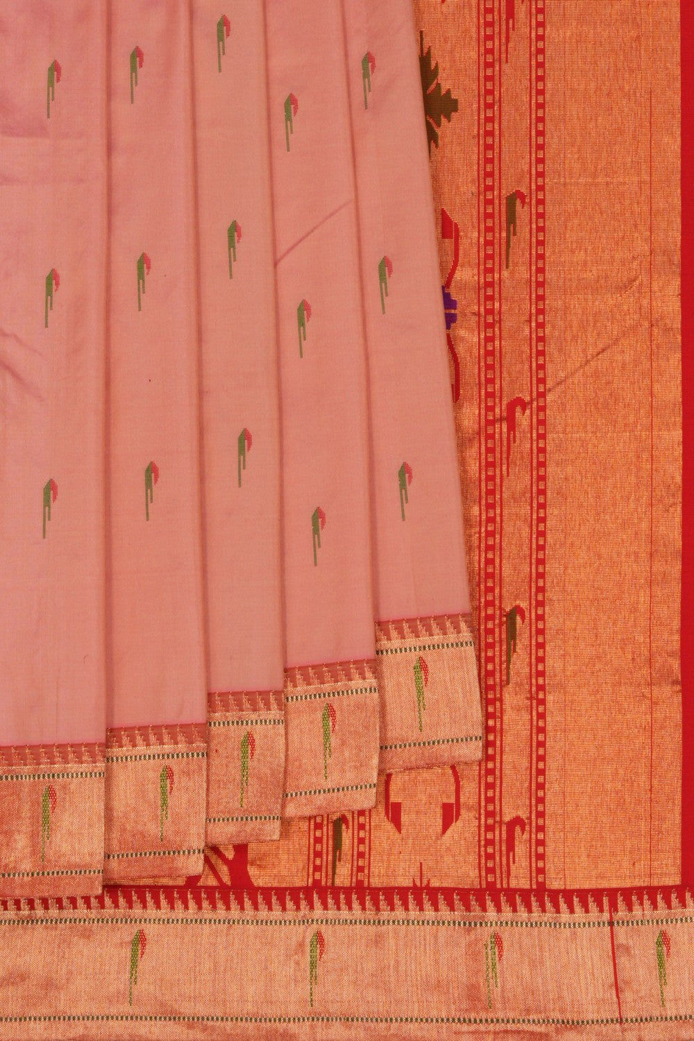 Paithani Peach Saree