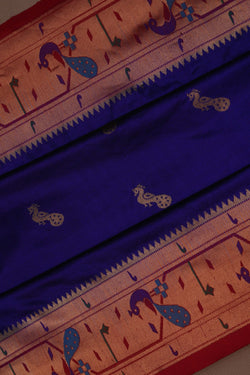 Image of Paithani Indigo Blue Saree