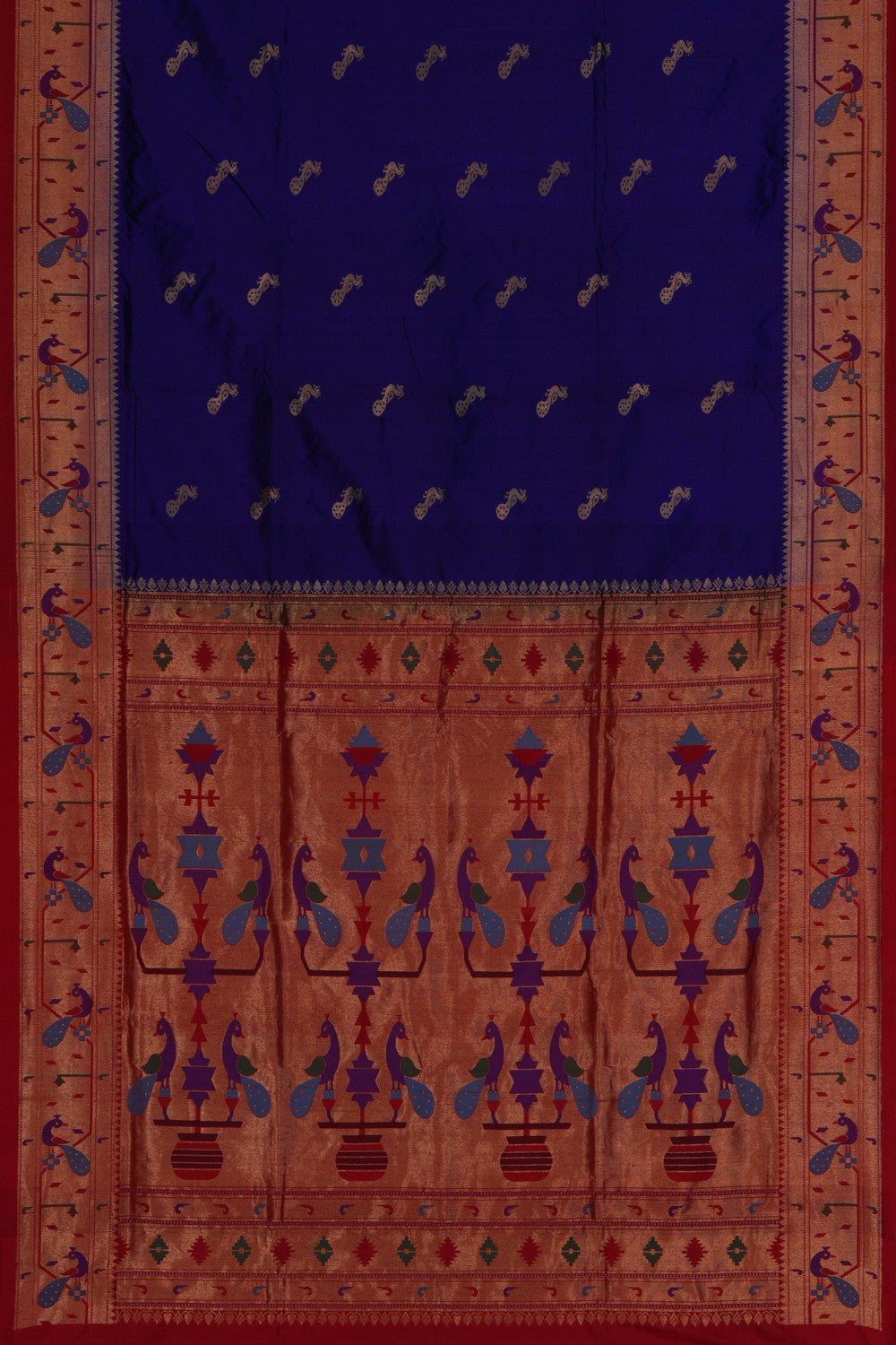Paithani Indigo Blue Saree