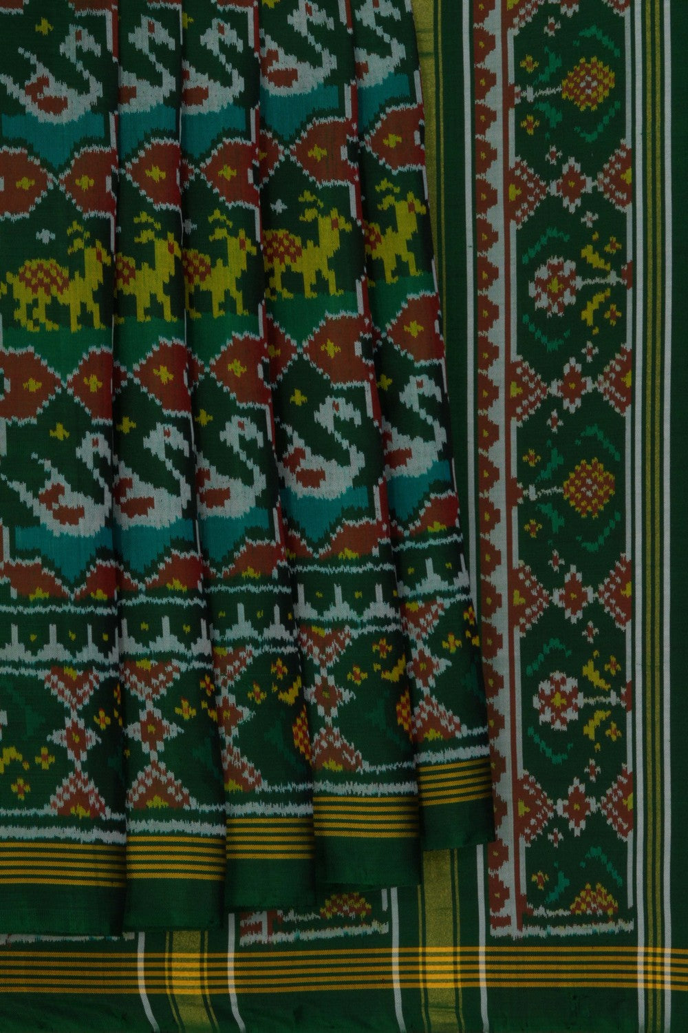 Rajkot Silk Green Saree