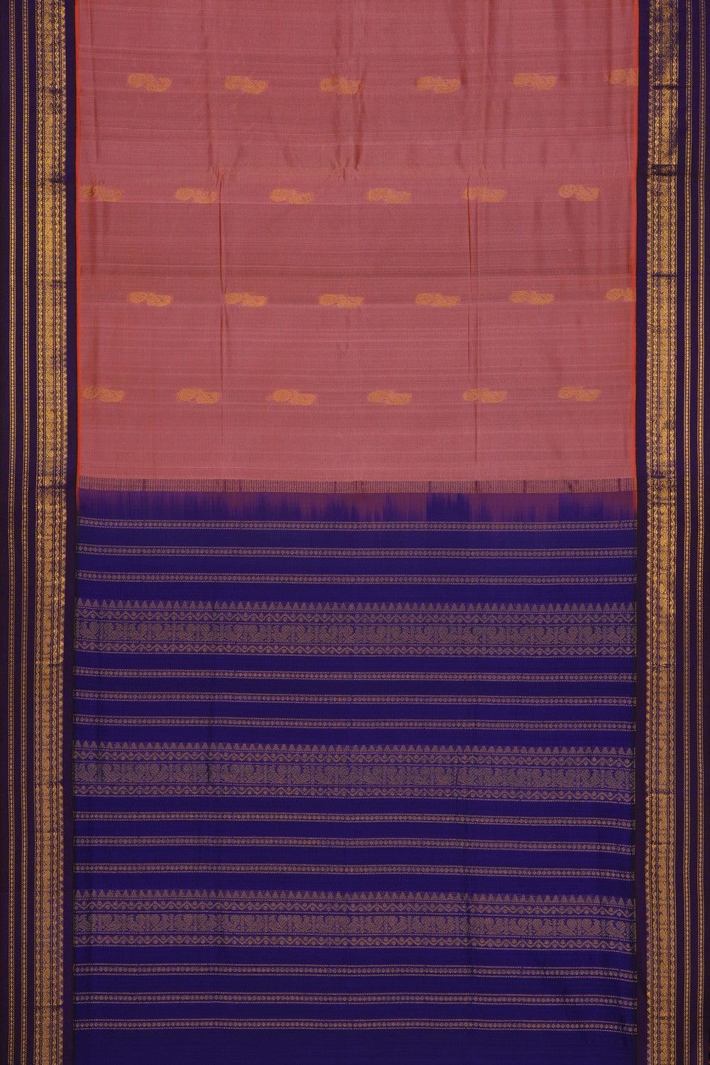 Image of Peach Venkatagiri Cotton-Silk Saree