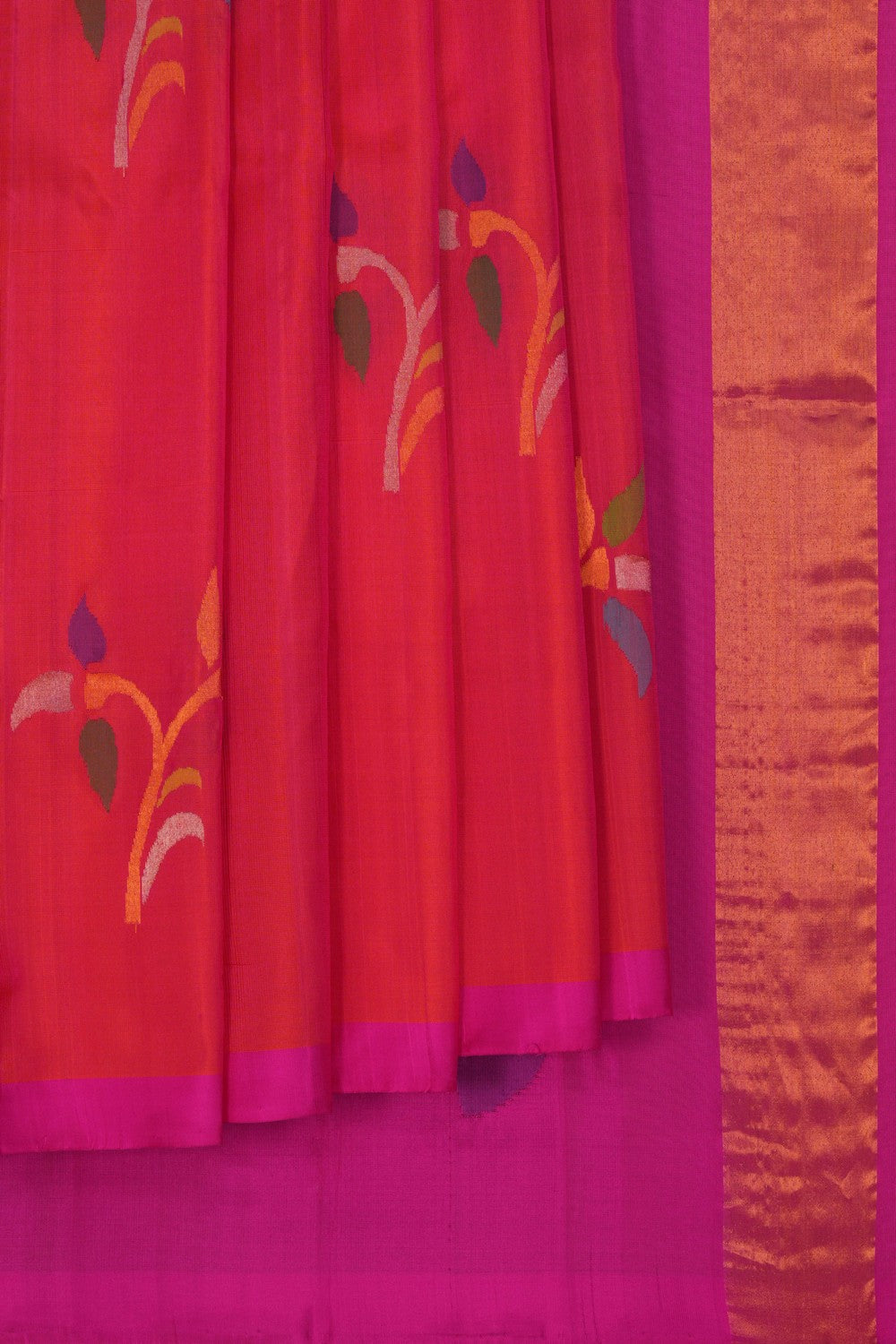 Uppada Silk Fuchsia Pink Saree