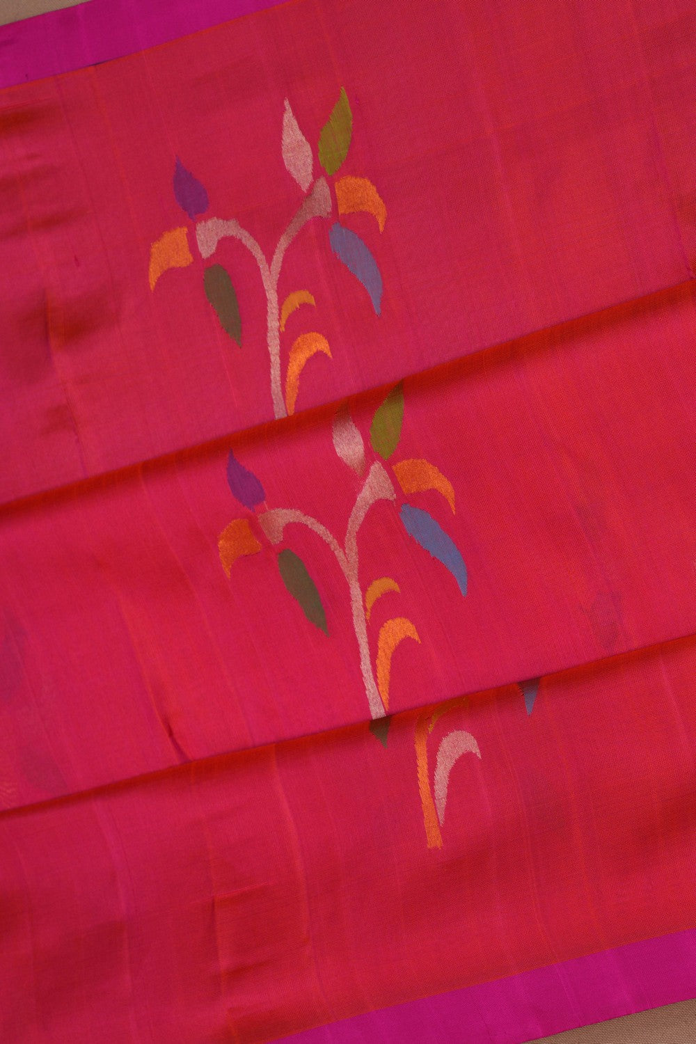 Uppada Silk Fuchsia Pink Saree
