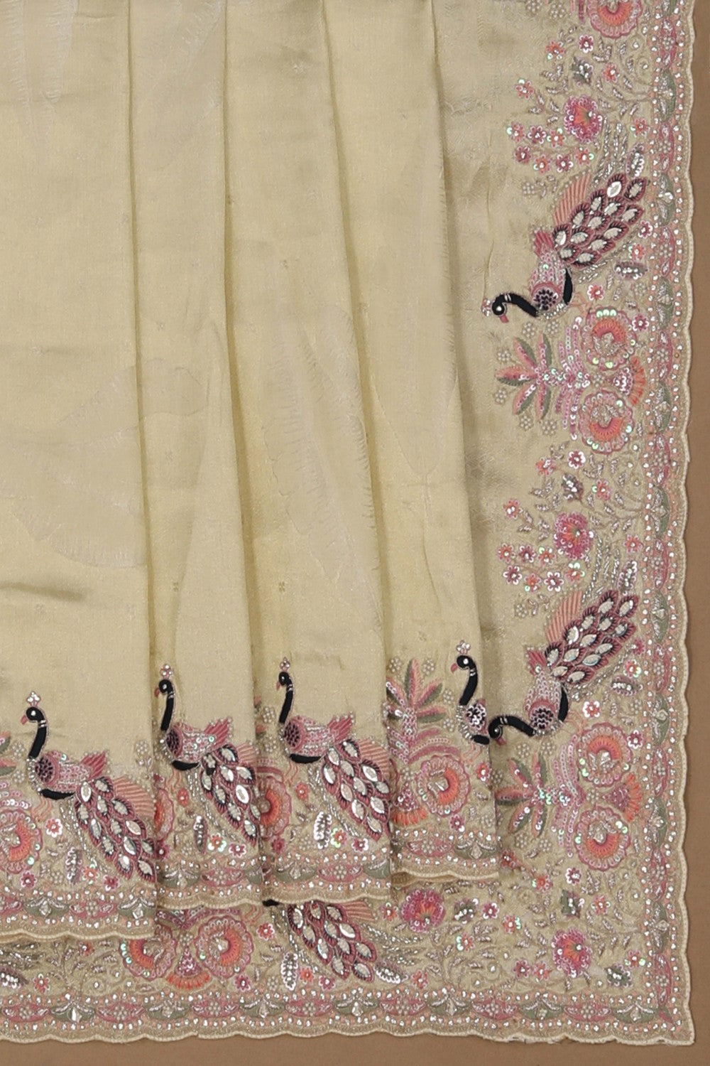 Tissue Silk Embroidery Saree