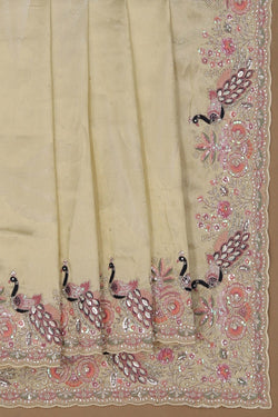 Image of Tissue Silk Embroidery Saree