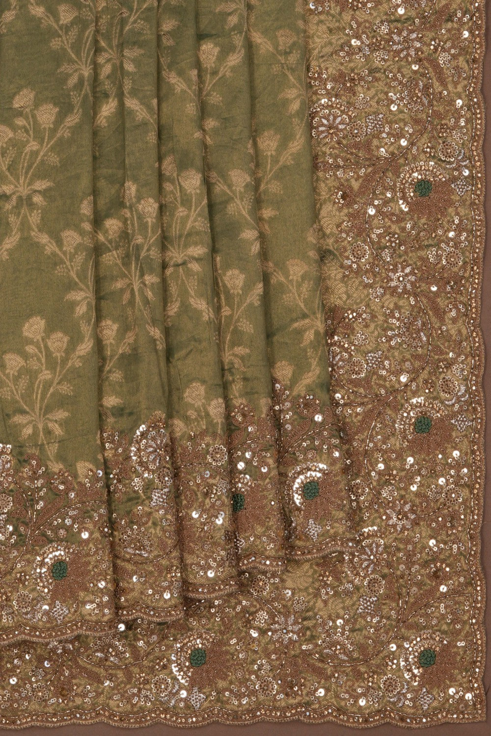 Tissue Silk Embroidery Saree