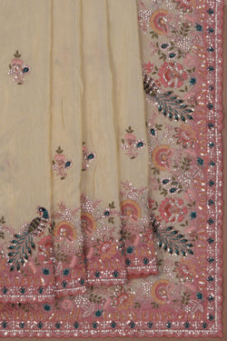 Image of Tissue Silk Embroidery Saree