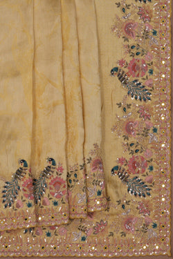 Image of Tissue Silk Embroidery Saree
