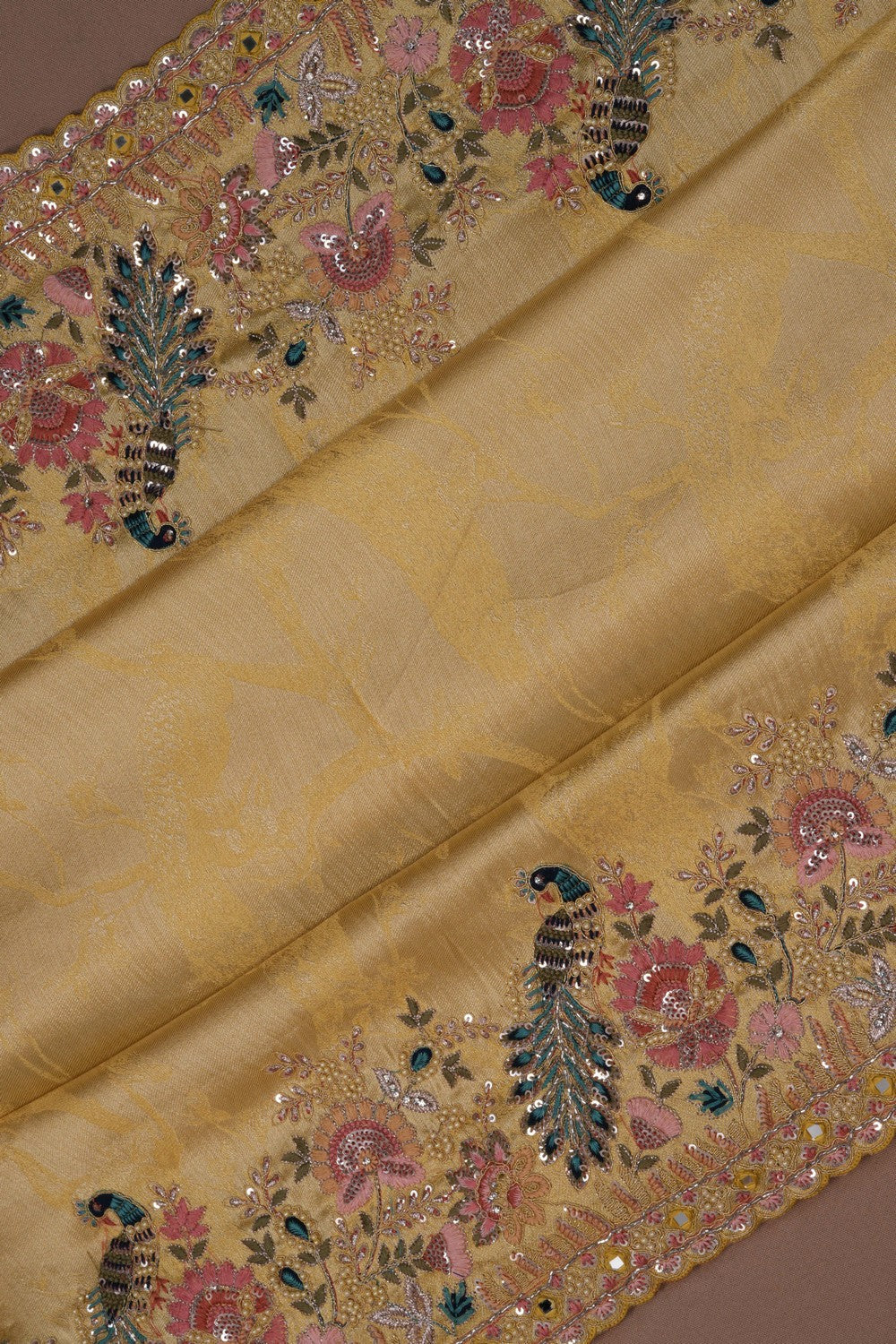 Tissue Silk Embroidery Saree