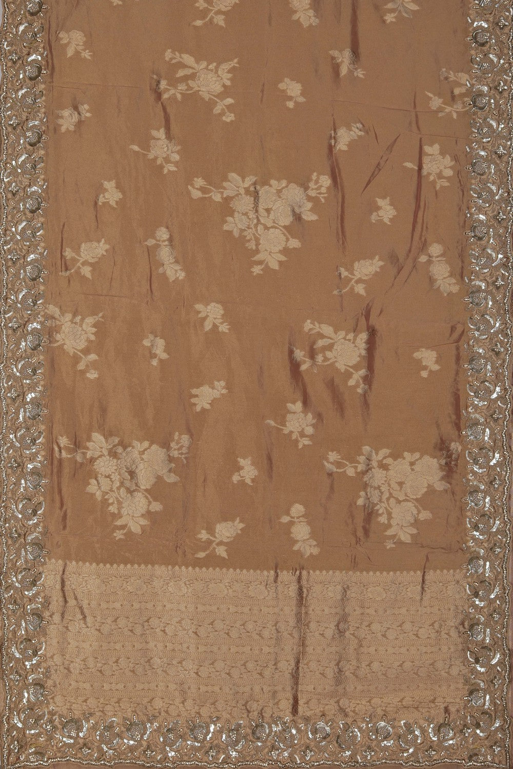 Image of Tissue Silk Embroidery Saree