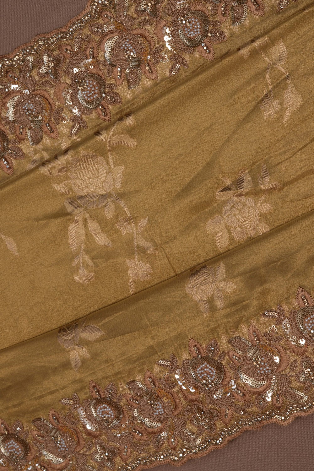 Image of Tissue Silk Embroidery Saree