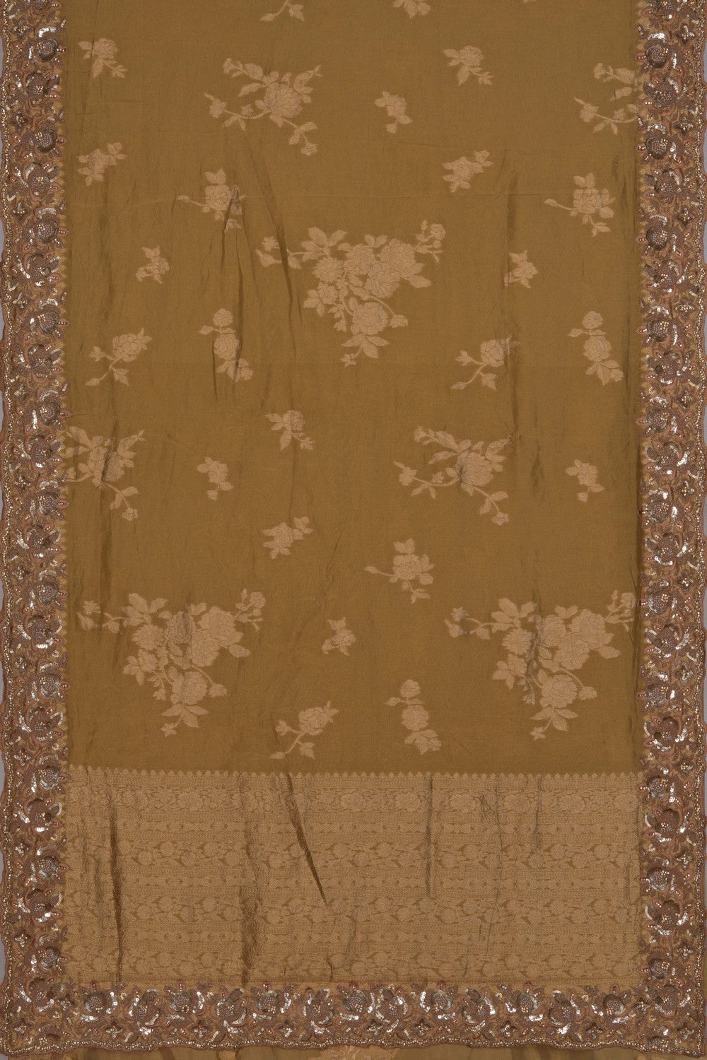 Image of Tissue Silk Embroidery Saree