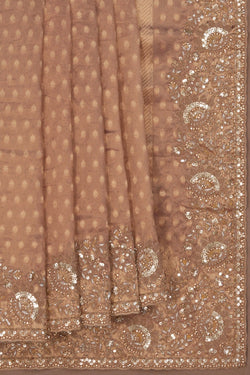 Image of Tissue Silk Embroidery Saree