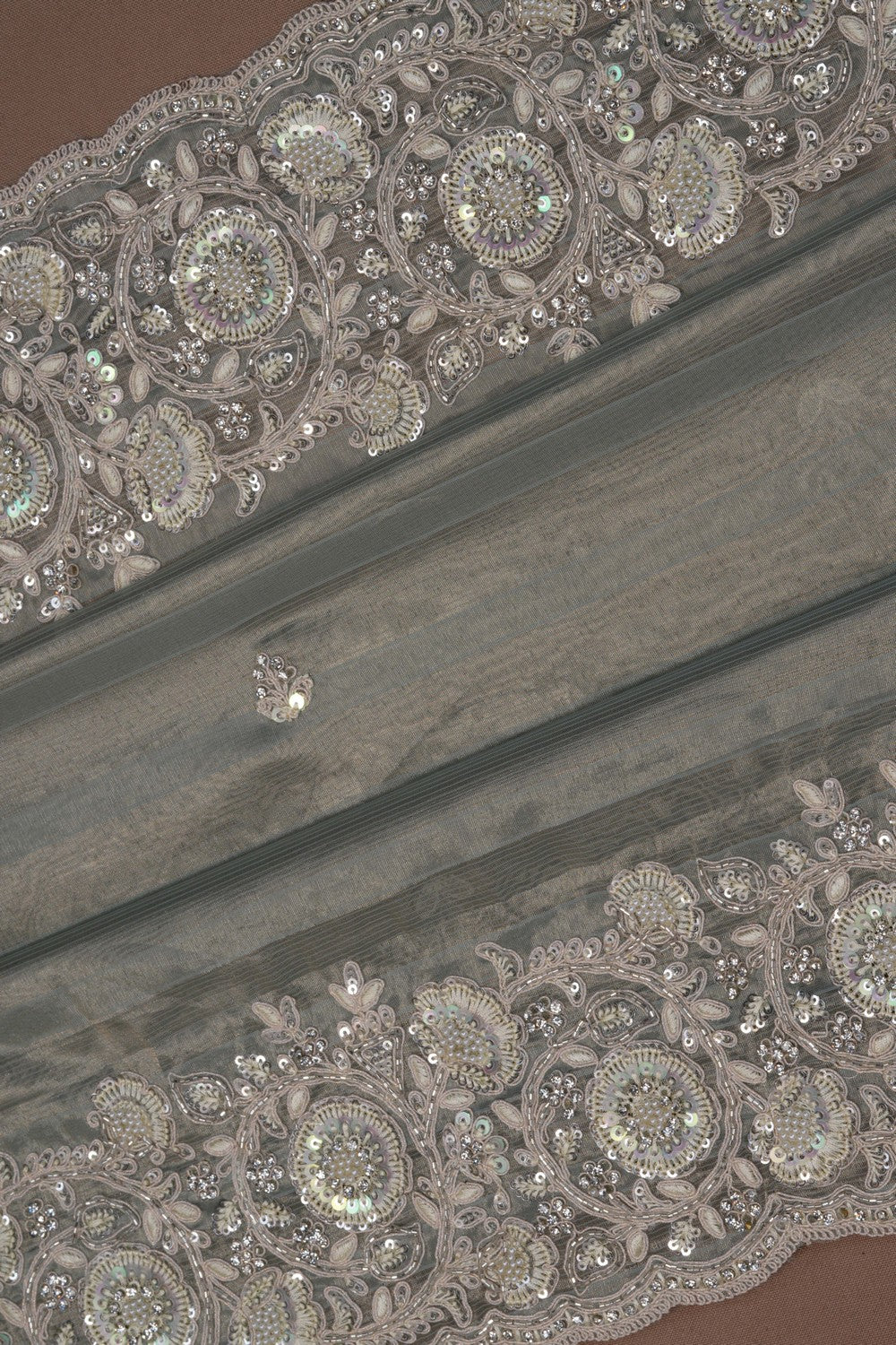 Image of Tissue Silk Embroidery Saree