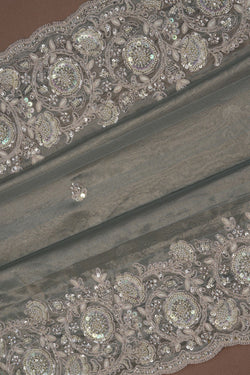 Image of Tissue Silk Embroidery Saree