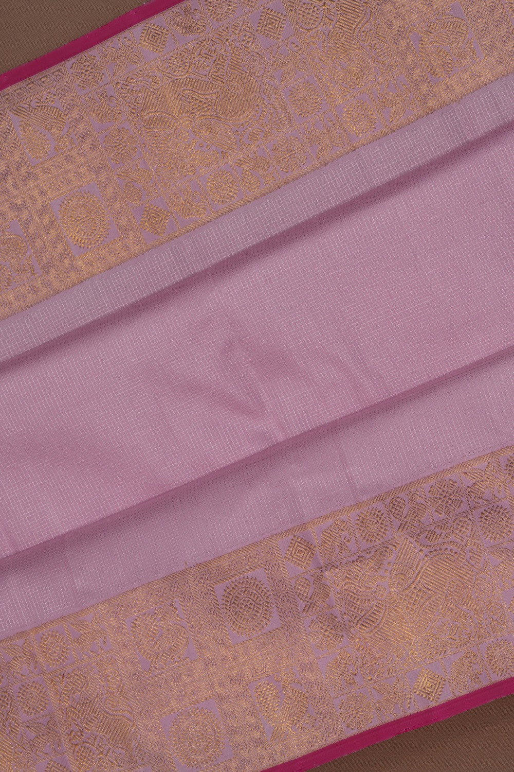 Kanchipuram Silk Brocade Lavender Pink Saree
