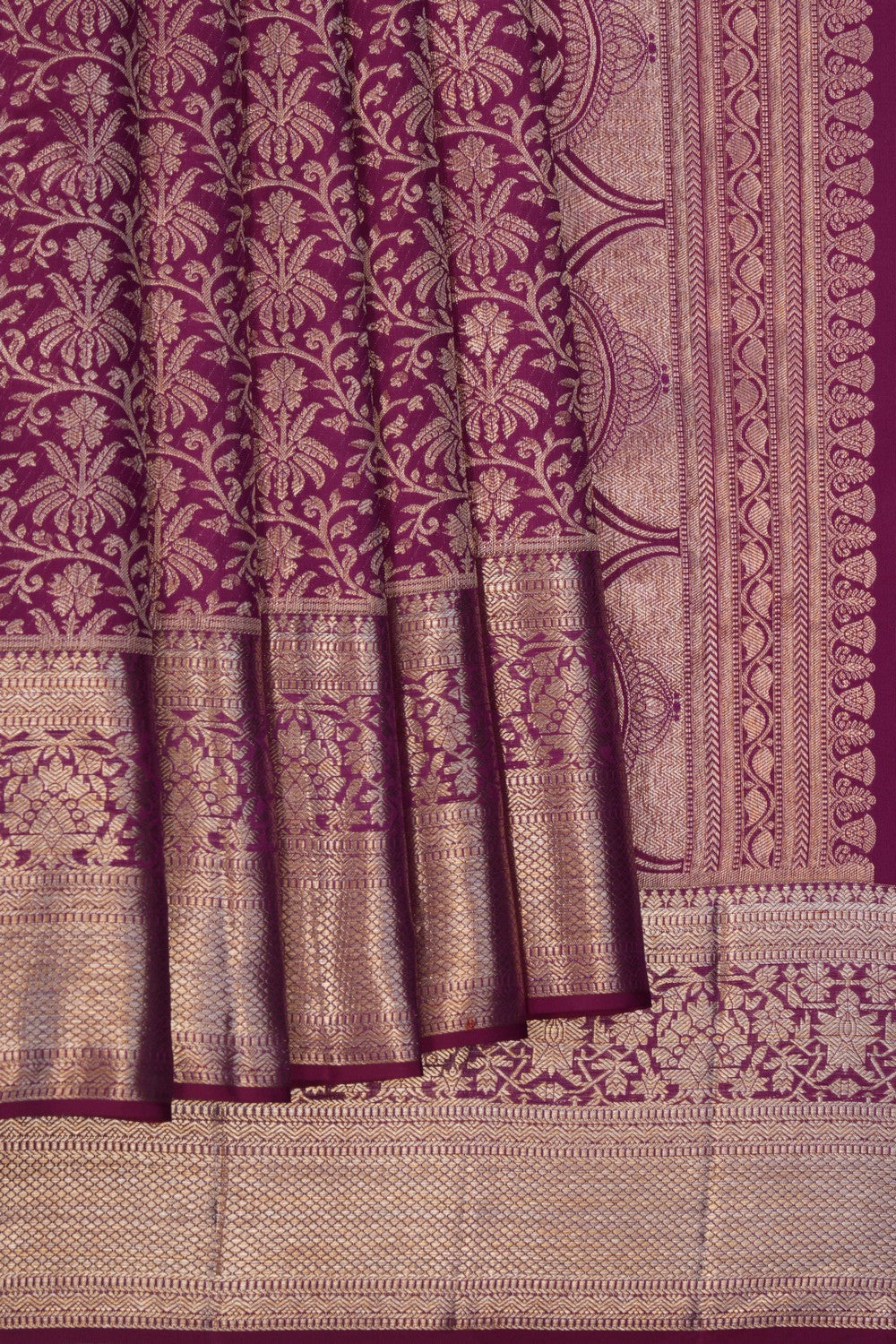 Image of Kanchipattu Plum Purple Brocade Saree