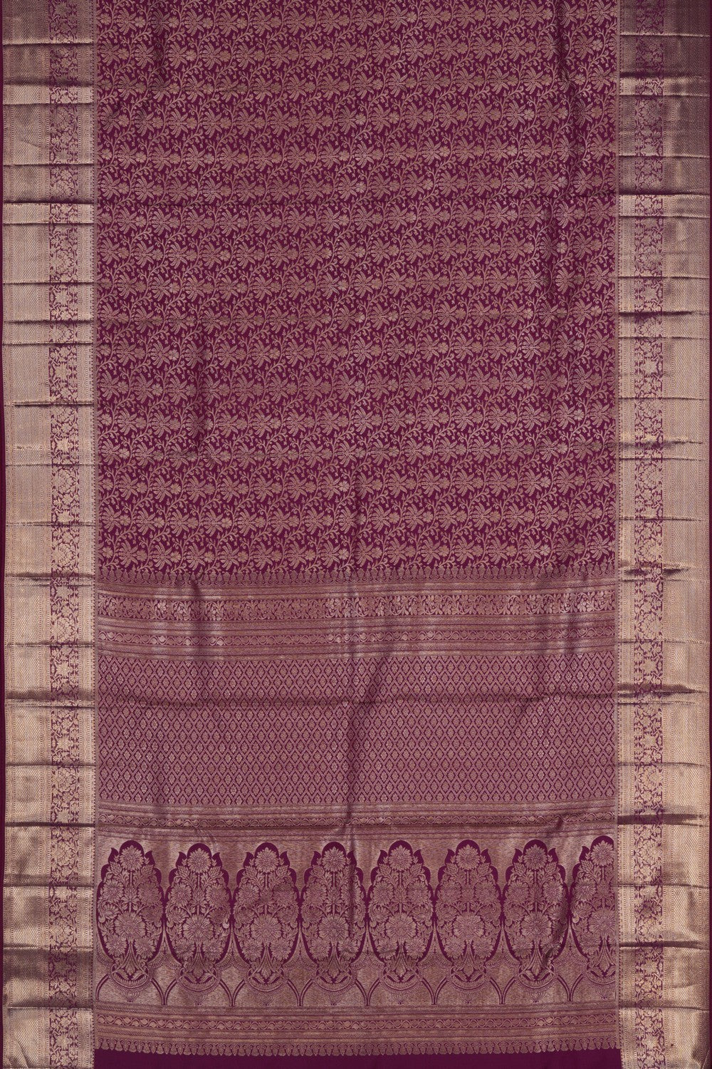 Kanchipattu Plum Purple Brocade Saree